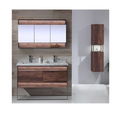 Factory New Style Design Bathroom Large Storage Floor Standing 2 Sink Bathroom Cabinet