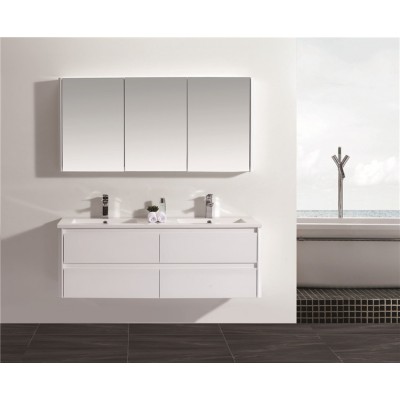 Ojans Customizable New Arrival Luxury Italian Design Double Glass Basin Counter Vanity Units For Bathroom