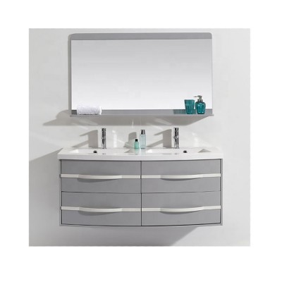 Custom Design Wall Mounted Bathroom Side Cabinet Double Sink Vanity Units Set