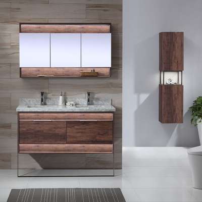 China Supplier Top Quality Modern Medium Brown Stainless Stand Bathroom Vanity Cabinet