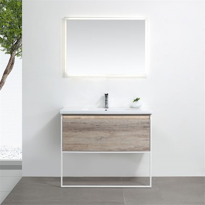 Ojans Customized New Style Free Standing Handless Wash Basin Modern Vanity Bathroom Cabinet