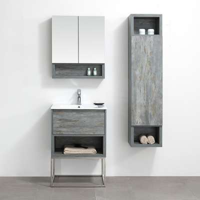 High Quality Customizable Floor Standing Bathroom Cabinet With Shelf And Side Cabinet