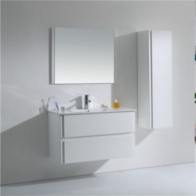 Factory Directly Modern Hotel Hanging Waterproof Mirror Wash Basin Vanity Pvc Bathroom Cabinet