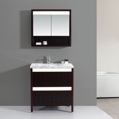 Custom Design Space Saving Modern Toilet Sink Combo Curved Bathroom Vanity Cabinet Unit