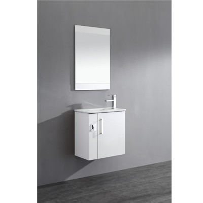 Custom Design Space Saving Wall Hung Bathroom Cabinet Vanity Unit With Ceramic Basin