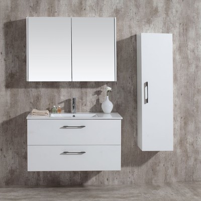 OEM Design Modern MDF Furniture Design Large White Wall Mount Hanging Single Sink Kitchen And Bath Cabinet